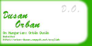 dusan orban business card