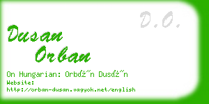 dusan orban business card